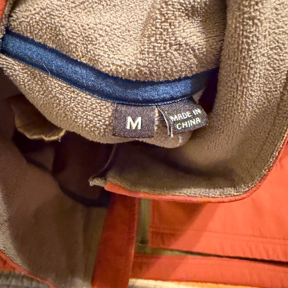Orvis Mens Softshell Fleece Lined Jacket Burnt Orange Grey 25ZR Size Medium - Picture 3 of 8